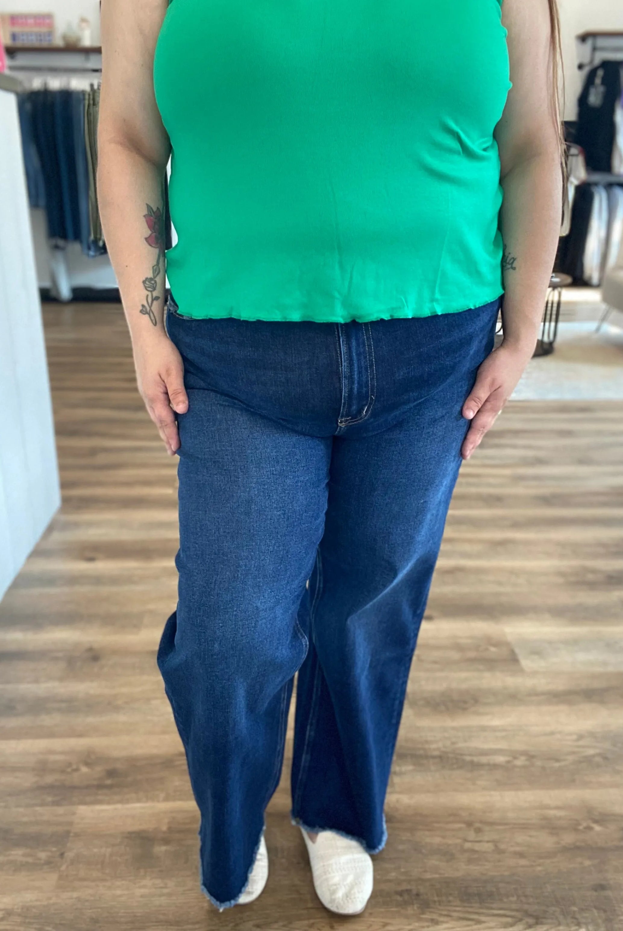 Shop Juna Super High-Rise Wide Leg Jeans | Mica Denim- at Ruby Joy Boutique, a Women's Clothing Store in Pickerington, Ohio