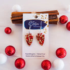 Shop Kansas City Chiefs Petite Chunky Glitter Arrowhead Dangles-Earrings at Ruby Joy Boutique, a Women's Clothing Store in Pickerington, Ohio