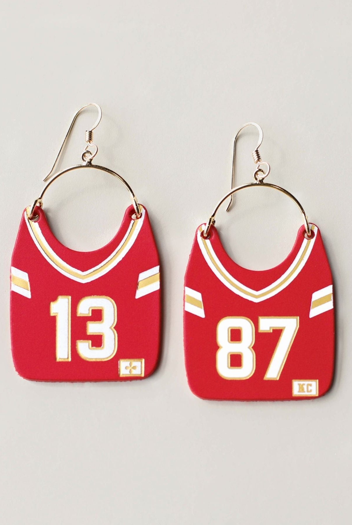 Shop Kansas City Football Jersey Earrings #13 & #87 | Nickel & Suede- at Ruby Joy Boutique, a Women's Clothing Store in Pickerington, Ohio