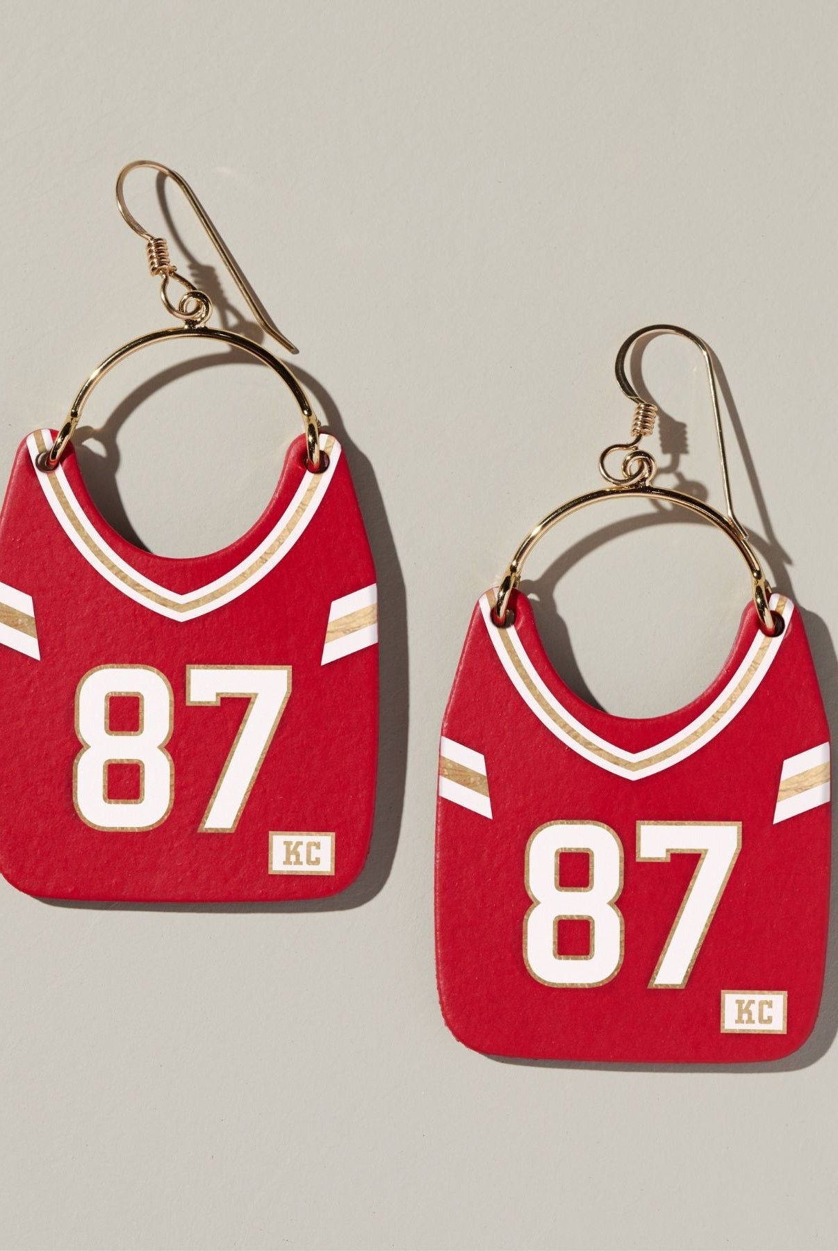 Shop Kansas City Football Jersey Earrings #87 | Nickel & Suede- at Ruby Joy Boutique, a Women's Clothing Store in Pickerington, Ohio