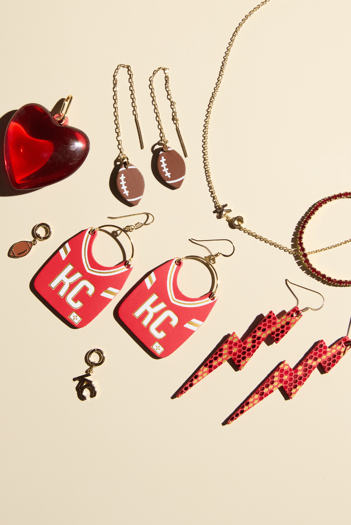 Shop Kansas City Football Jersey Earrings | Nickel & Suede- at Ruby Joy Boutique, a Women's Clothing Store in Pickerington, Ohio