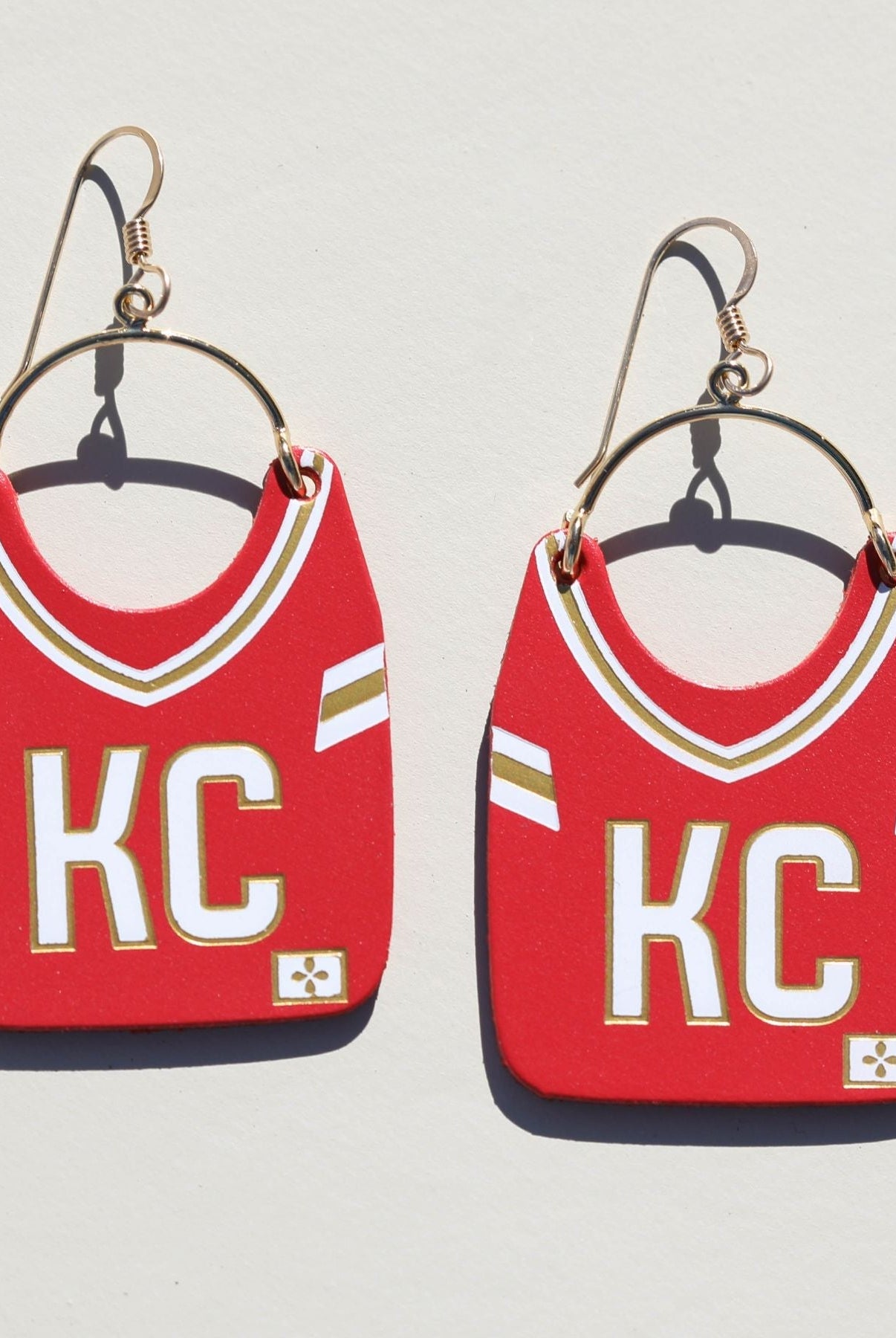 Shop Kansas City Football Jersey Earrings | Nickel & Suede- at Ruby Joy Boutique, a Women's Clothing Store in Pickerington, Ohio