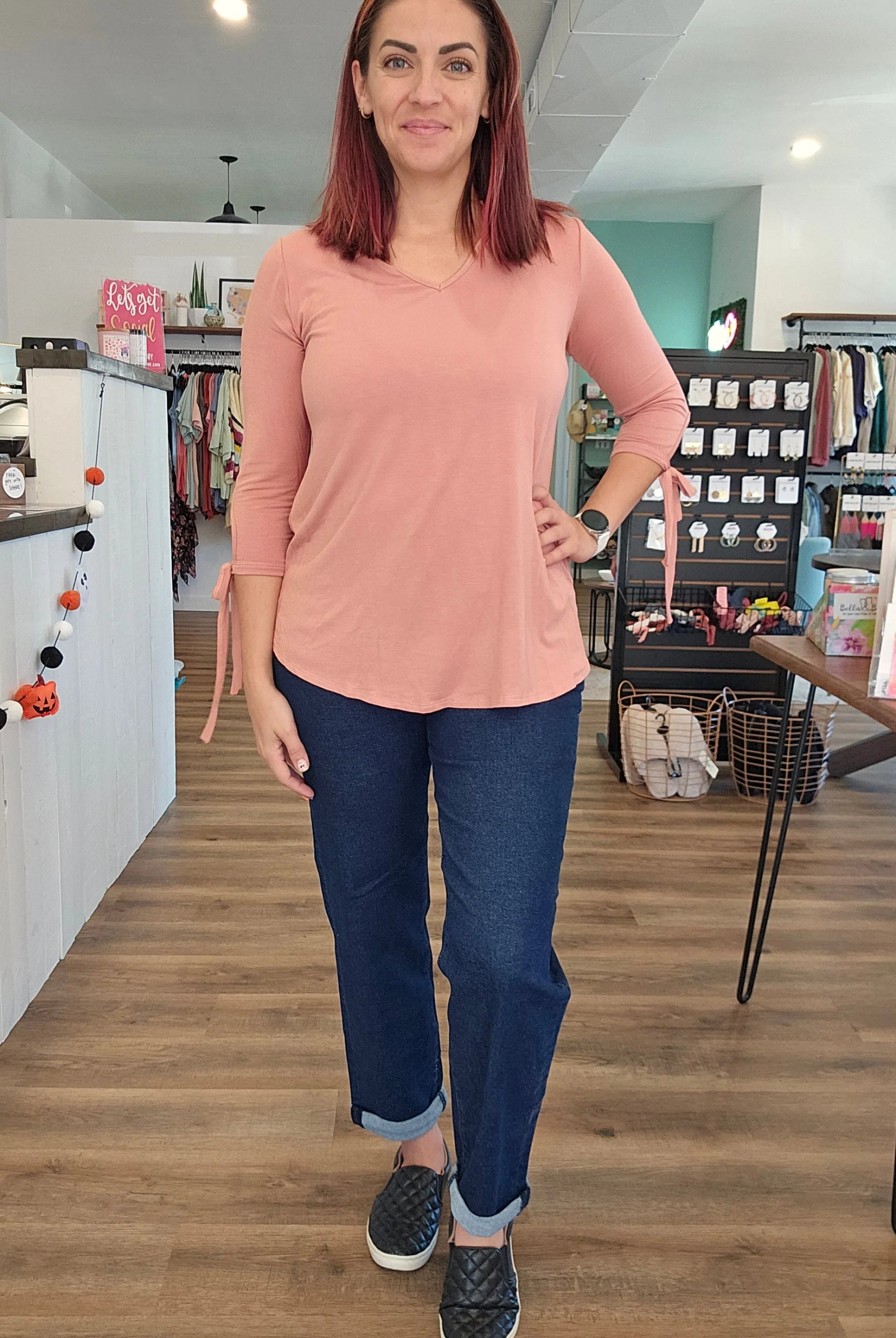 Shop Kelsie Mid-Rise Boyfriend Denim | Risen-Jeans at Ruby Joy Boutique, a Women's Clothing Store in Pickerington, Ohio