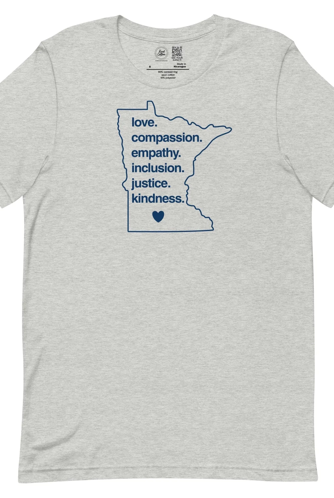 Shop 'Kindness Is' MN Classic Tee | Kind Cotton-Heather Grey at Ruby Joy Boutique, a Women's Clothing Store in Pickerington, Ohio