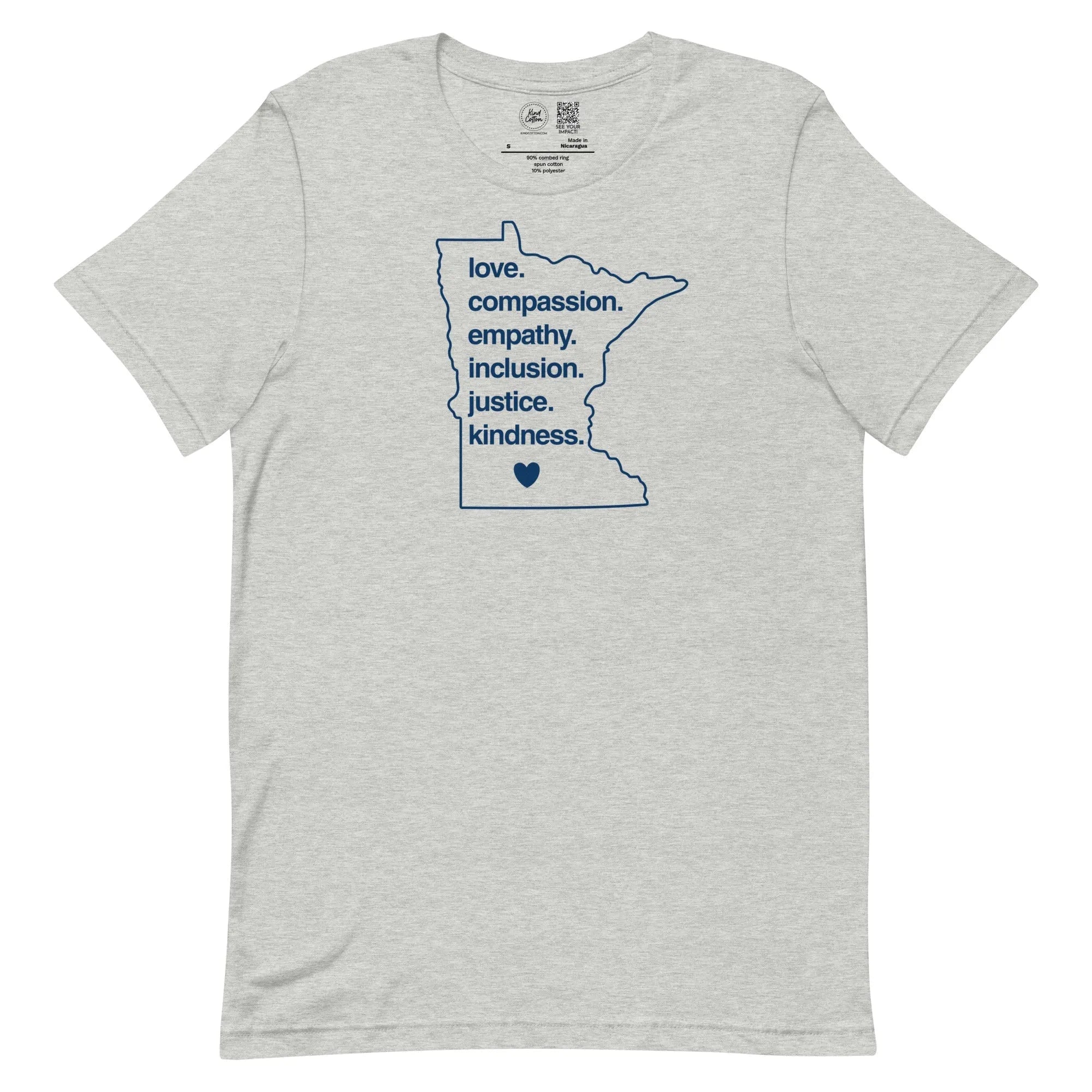 Shop 'Kindness Is' MN Classic Tee | Kind Cotton-Heather Grey at Ruby Joy Boutique, a Women's Clothing Store in Pickerington, Ohio