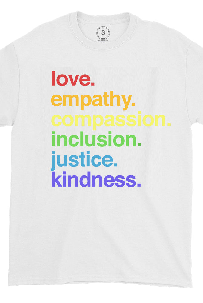 Shop 'Kindness Is' Pride Kids Tee | Kind Cotton-White at Ruby Joy Boutique, a Women's Clothing Store in Pickerington, Ohio