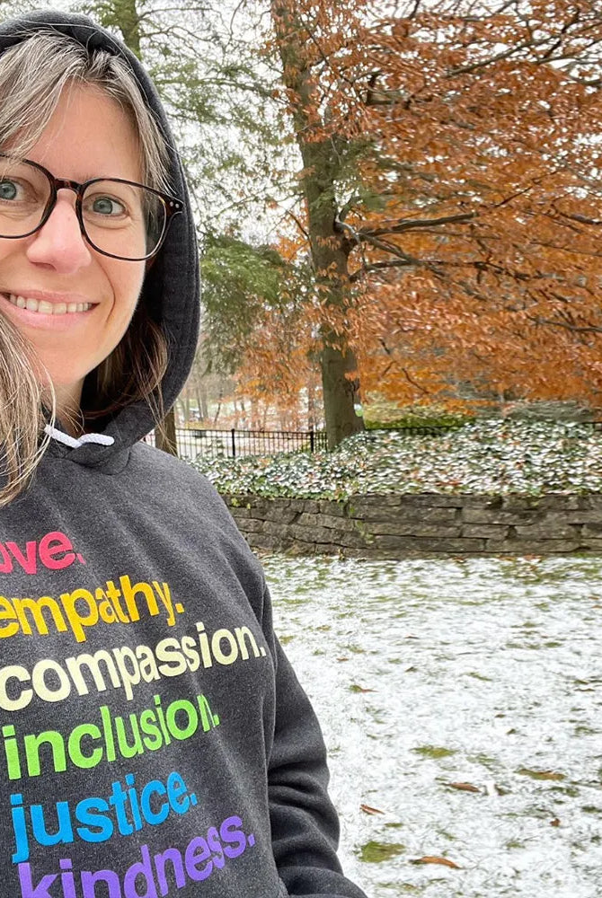 Shop 'Kindness Is' Pride Pullover Fleece | Kind Cotton- at Ruby Joy Boutique, a Women's Clothing Store in Pickerington, Ohio