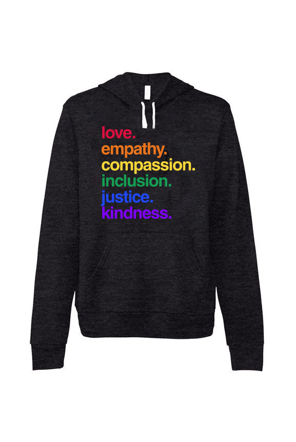 Shop 'Kindness Is' Pride Pullover Fleece | Kind Cotton- at Ruby Joy Boutique, a Women's Clothing Store in Pickerington, Ohio