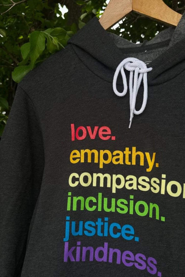 Shop 'Kindness Is' Pride Pullover Fleece | Kind Cotton- at Ruby Joy Boutique, a Women's Clothing Store in Pickerington, Ohio