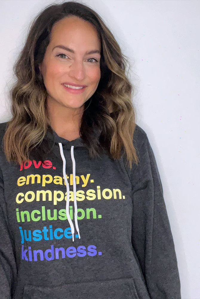 Shop 'Kindness Is' Pride Pullover Fleece | Kind Cotton- at Ruby Joy Boutique, a Women's Clothing Store in Pickerington, Ohio