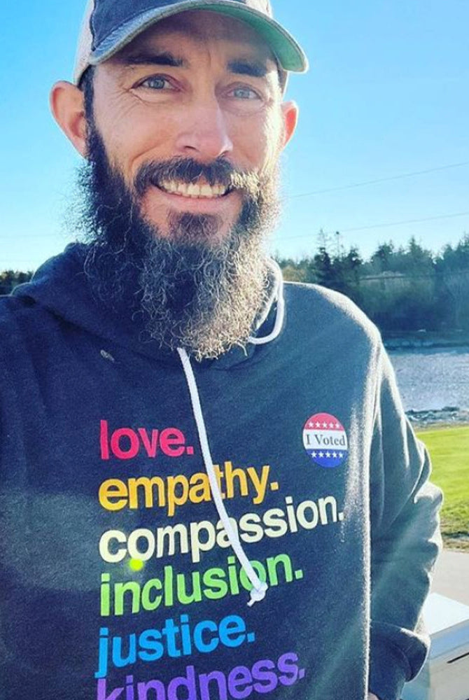 Shop 'Kindness Is' Pride Pullover Fleece | Kind Cotton- at Ruby Joy Boutique, a Women's Clothing Store in Pickerington, Ohio