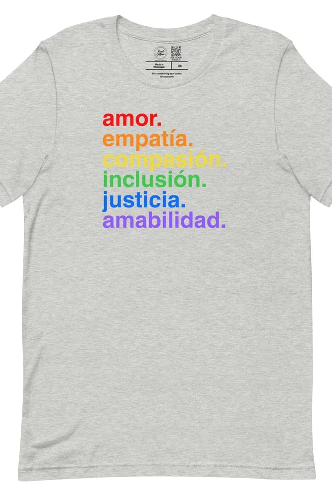 Shop 'Kindness Is' Pride en Español Classic Tee | Kind Cotton-Heather Grey at Ruby Joy Boutique, a Women's Clothing Store in Pickerington, Ohio