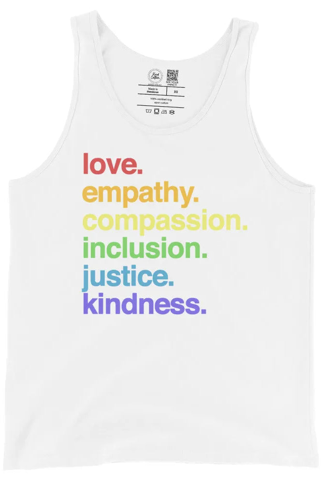 Shop 'Kindness is' Pride Classic Tank | Kind Cotton-White at Ruby Joy Boutique, a Women's Clothing Store in Pickerington, Ohio