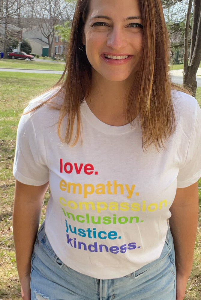 Shop 'Kindness is' Pride Classic Tee | Kind Cotton- at Ruby Joy Boutique, a Women's Clothing Store in Pickerington, Ohio