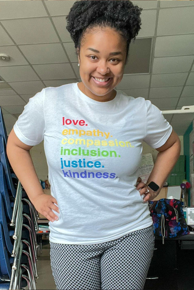 Shop 'Kindness is' Pride Classic Tee | Kind Cotton- at Ruby Joy Boutique, a Women's Clothing Store in Pickerington, Ohio