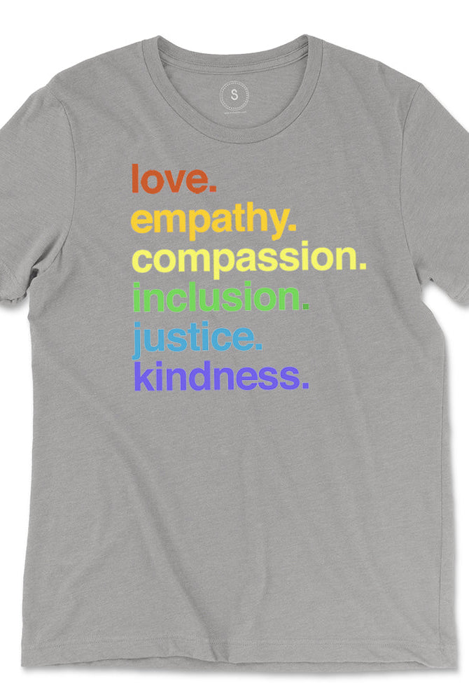 Shop 'Kindness is' Pride Classic Tee | Kind Cotton-Grey at Ruby Joy Boutique, a Women's Clothing Store in Pickerington, Ohio