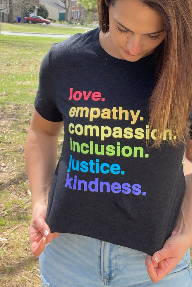 Shop 'Kindness is' Pride Classic Tee | Kind Cotton- at Ruby Joy Boutique, a Women's Clothing Store in Pickerington, Ohio
