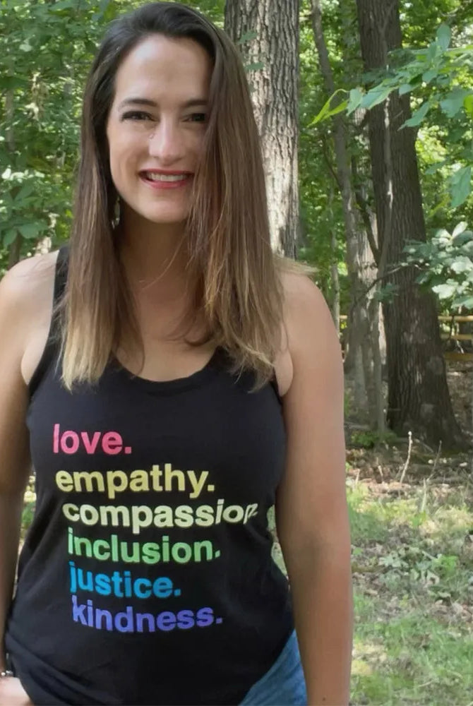 Shop 'Kindness is' Pride Racerback | Kind Cotton- at Ruby Joy Boutique, a Women's Clothing Store in Pickerington, Ohio