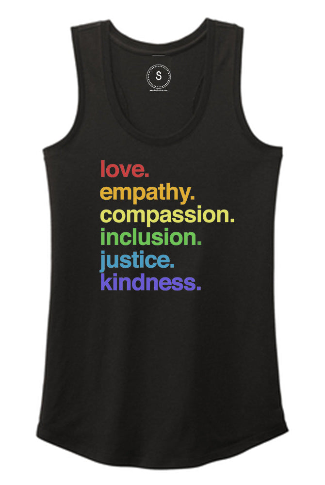 Shop 'Kindness is' Pride Racerback | Kind Cotton-Black at Ruby Joy Boutique, a Women's Clothing Store in Pickerington, Ohio