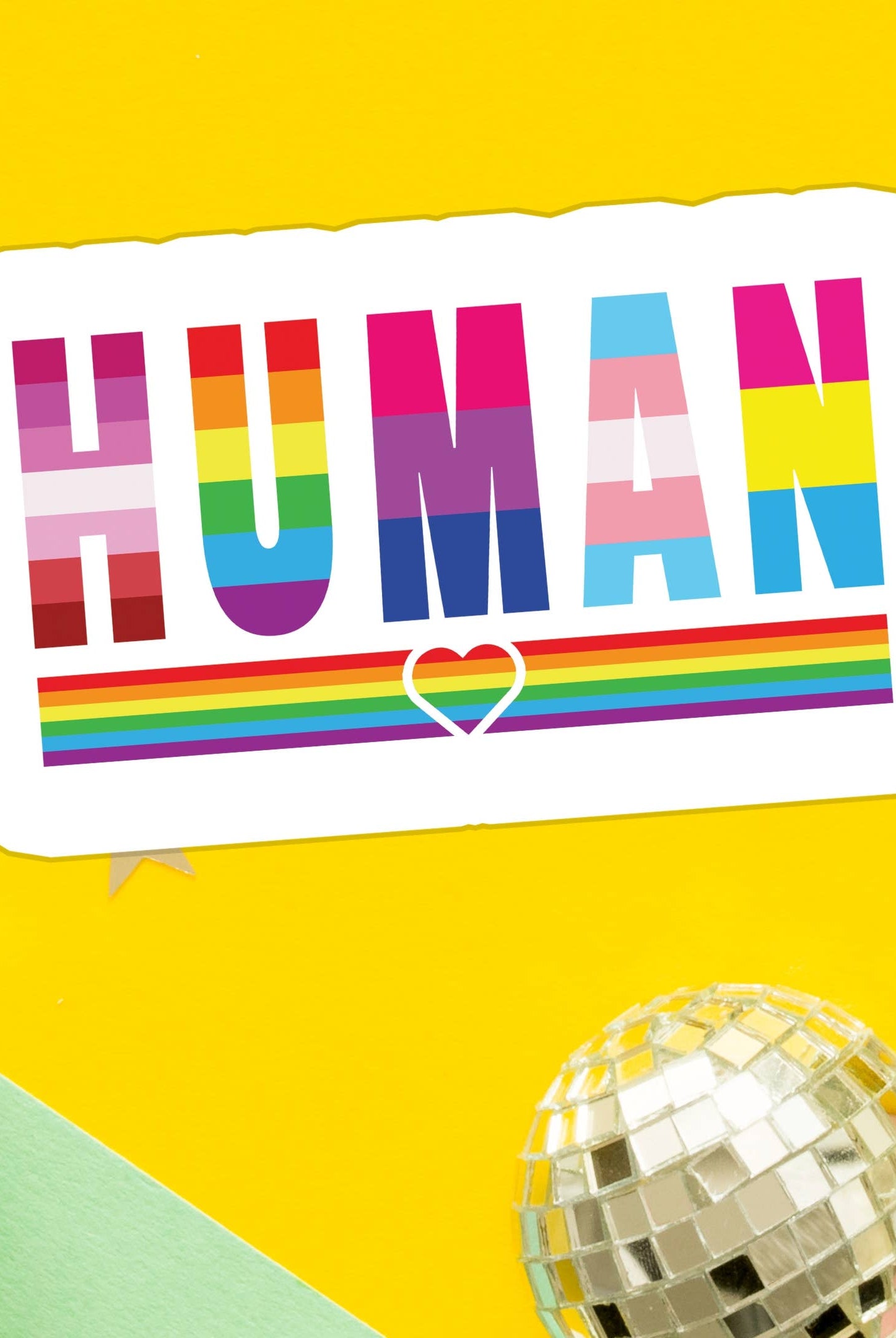 Shop LGBTQIA+ Ally Pride Human | Waterproof Vinyl Sticker- at Ruby Joy Boutique, a Women's Clothing Store in Pickerington, Ohio