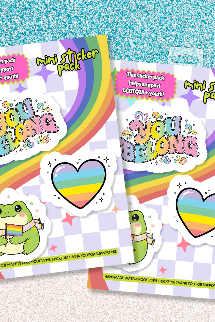 Shop LGBTQIA+ Pride | Trevor Project Fundraiser | Waterproof Vinyl Sticker Pack- at Ruby Joy Boutique, a Women's Clothing Store in Pickerington, Ohio