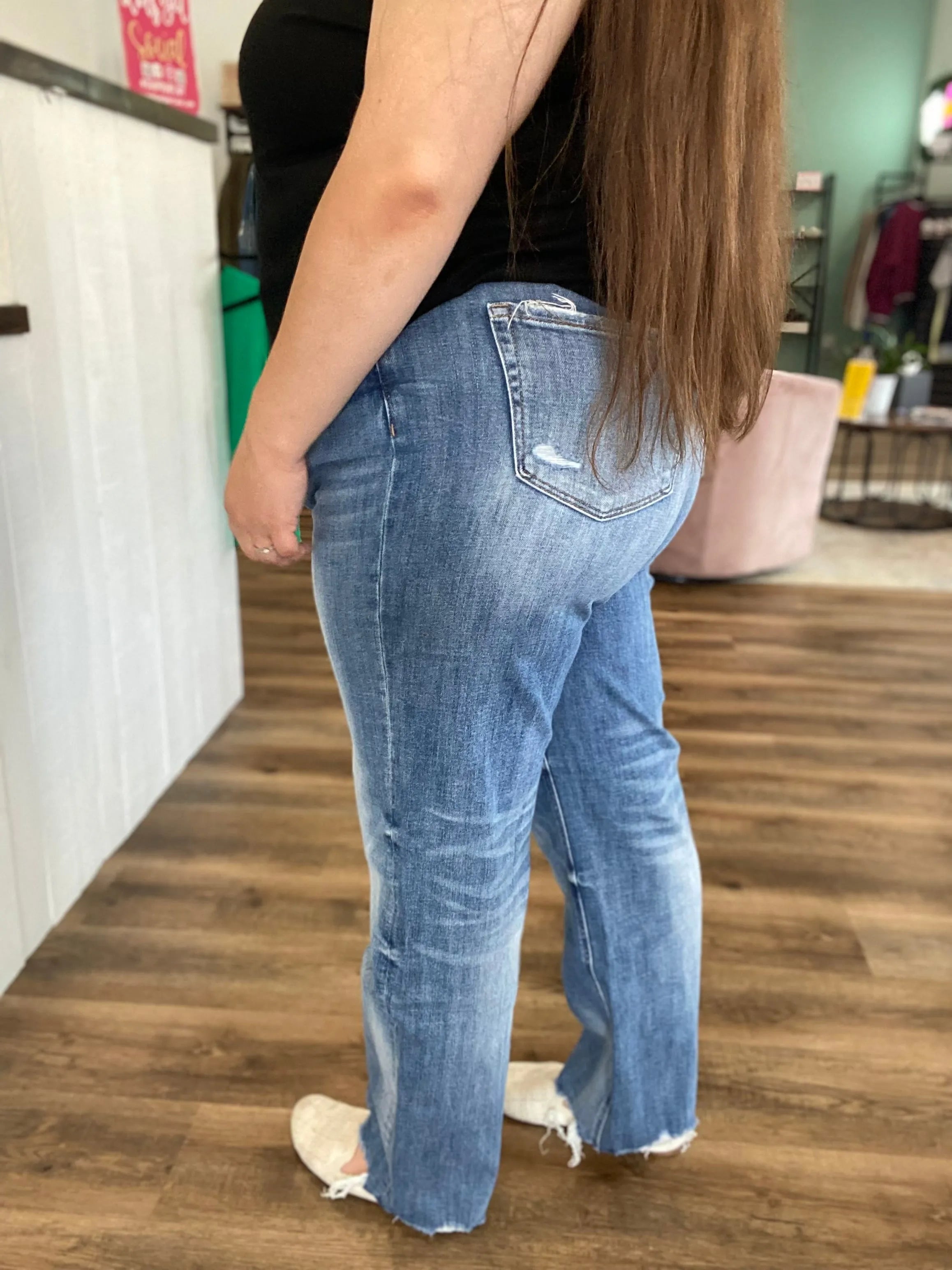 Shop Laila High-Rise Straight Leg | Mica Denim- at Ruby Joy Boutique, a Women's Clothing Store in Pickerington, Ohio