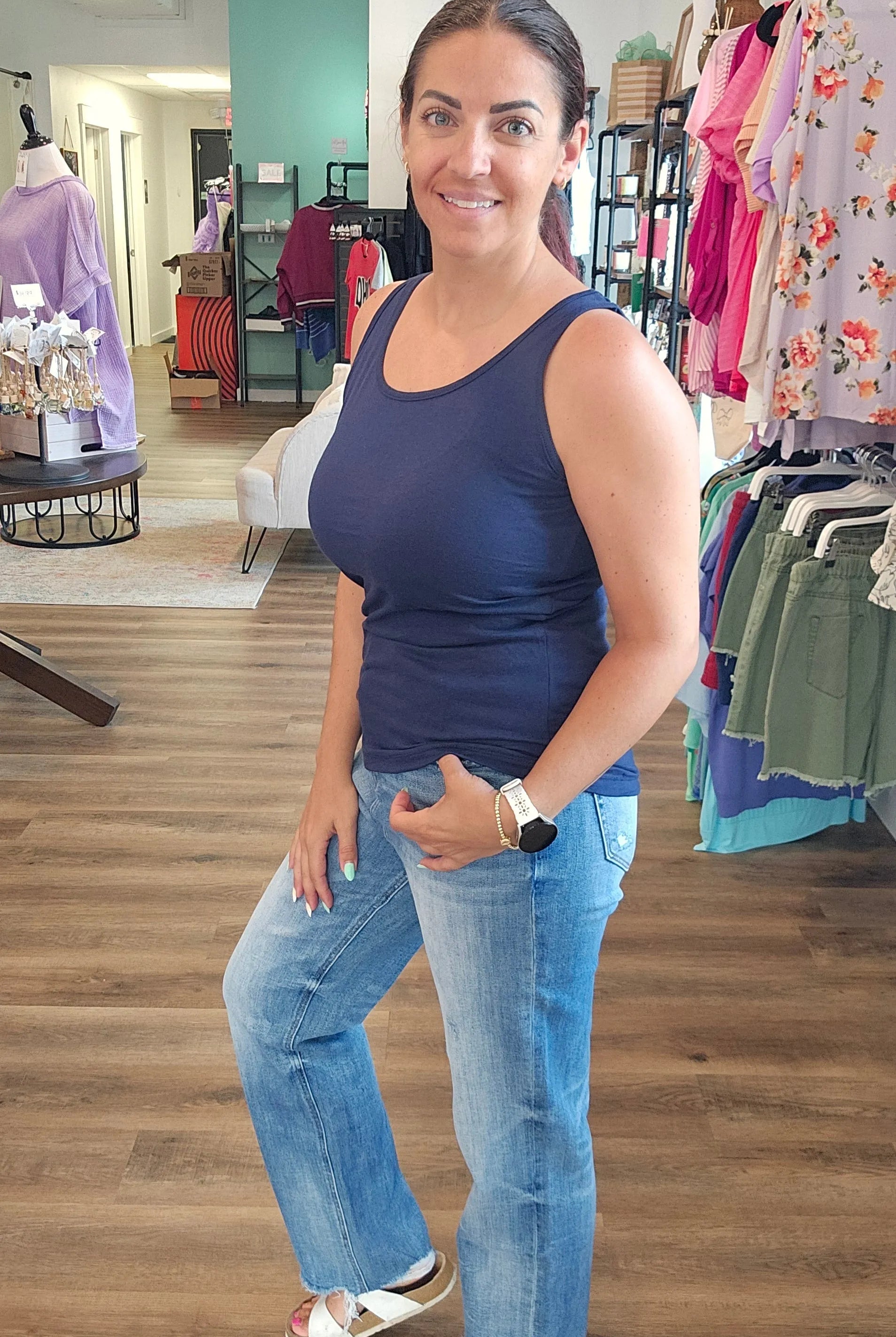 Shop Laila High-Rise Straight Leg | Mica Denim- at Ruby Joy Boutique, a Women's Clothing Store in Pickerington, Ohio