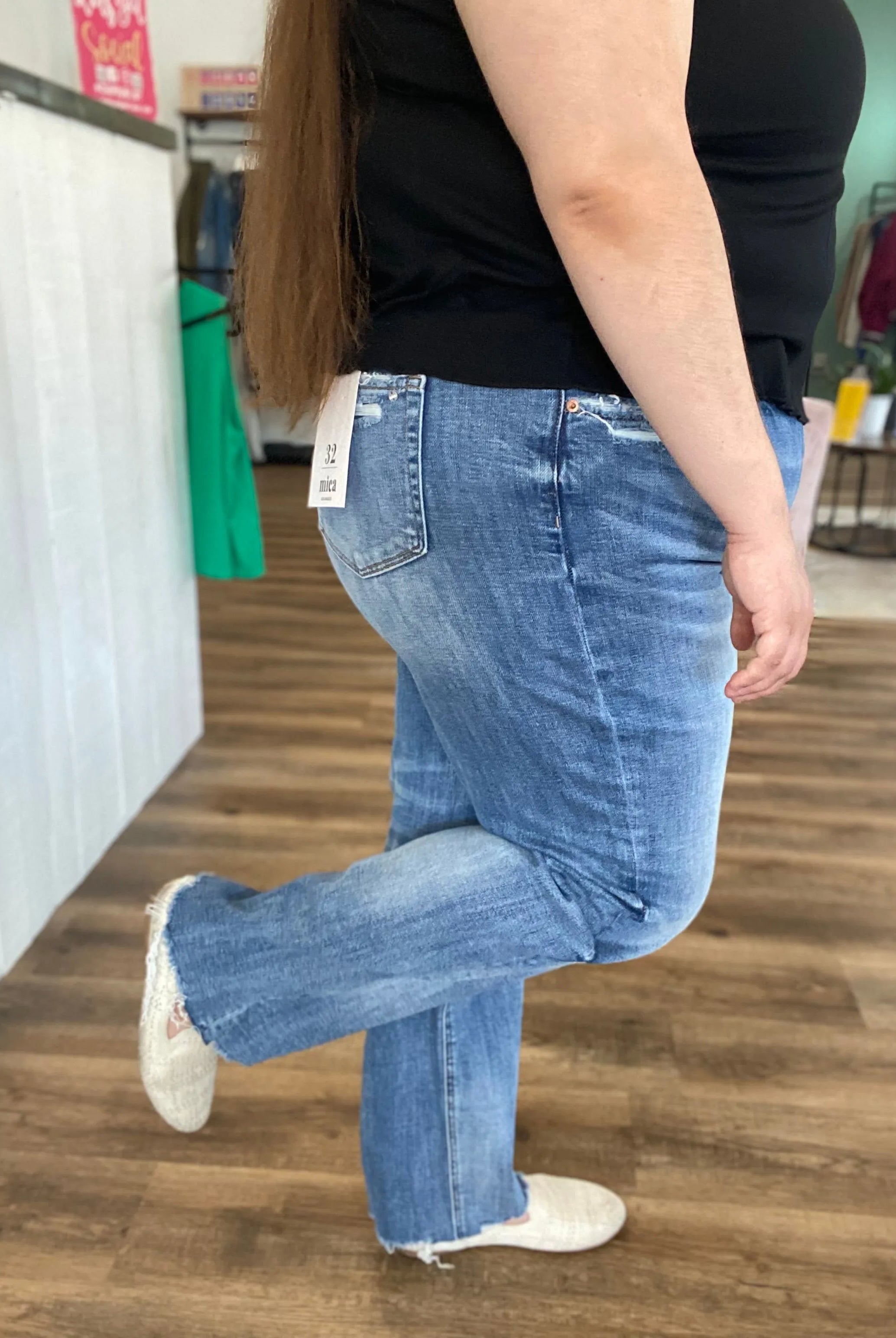 Shop Laila High-Rise Straight Leg | Mica Denim- at Ruby Joy Boutique, a Women's Clothing Store in Pickerington, Ohio