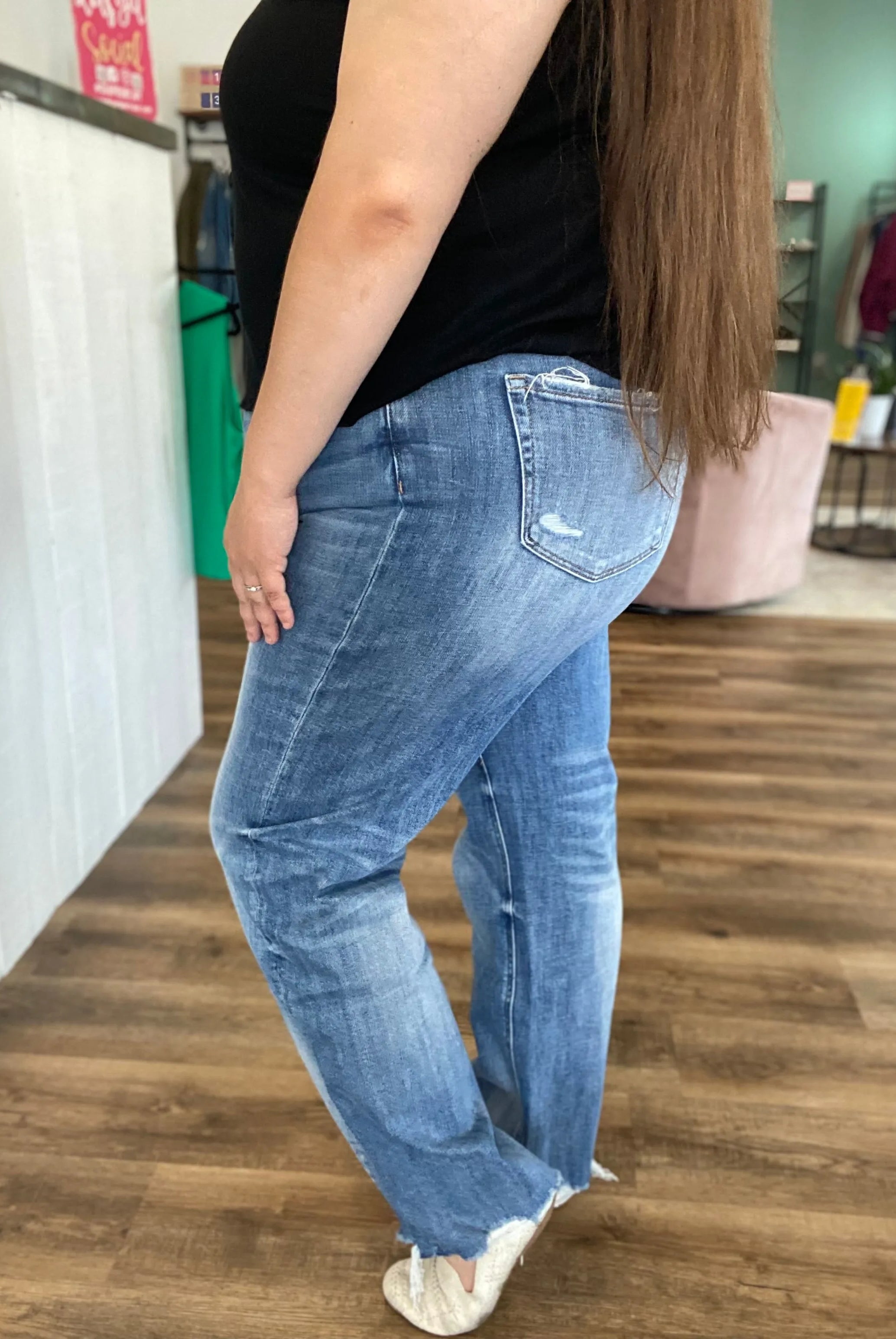 Shop Laila High-Rise Straight Leg | Mica Denim- at Ruby Joy Boutique, a Women's Clothing Store in Pickerington, Ohio