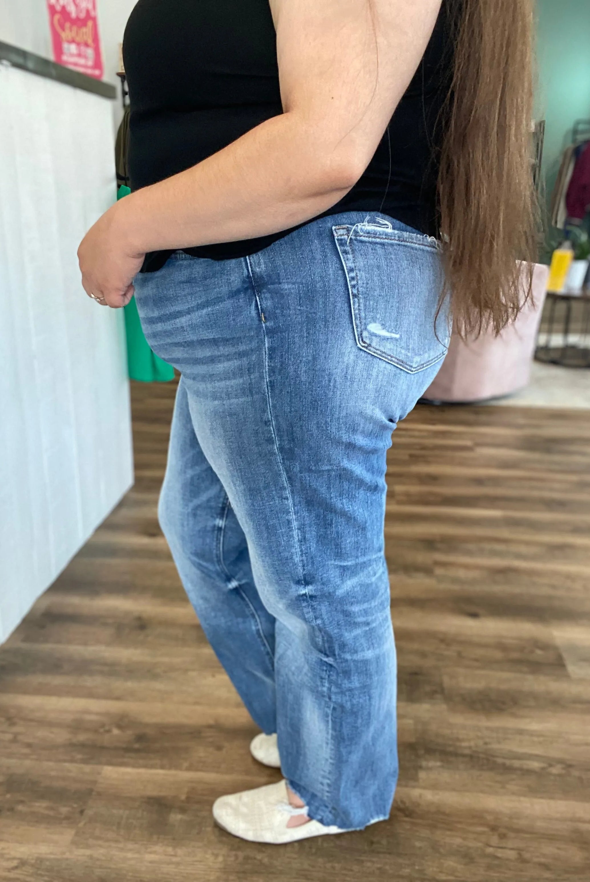 Shop Laila High-Rise Straight Leg | Mica Denim- at Ruby Joy Boutique, a Women's Clothing Store in Pickerington, Ohio