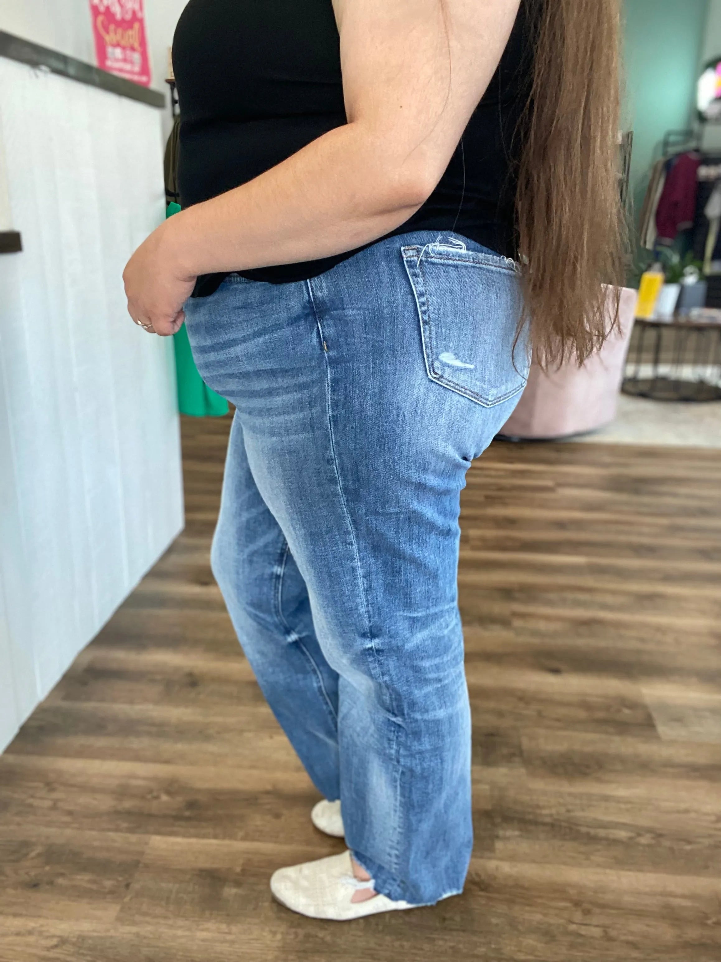 Shop Laila High-Rise Straight Leg | Mica Denim- at Ruby Joy Boutique, a Women's Clothing Store in Pickerington, Ohio