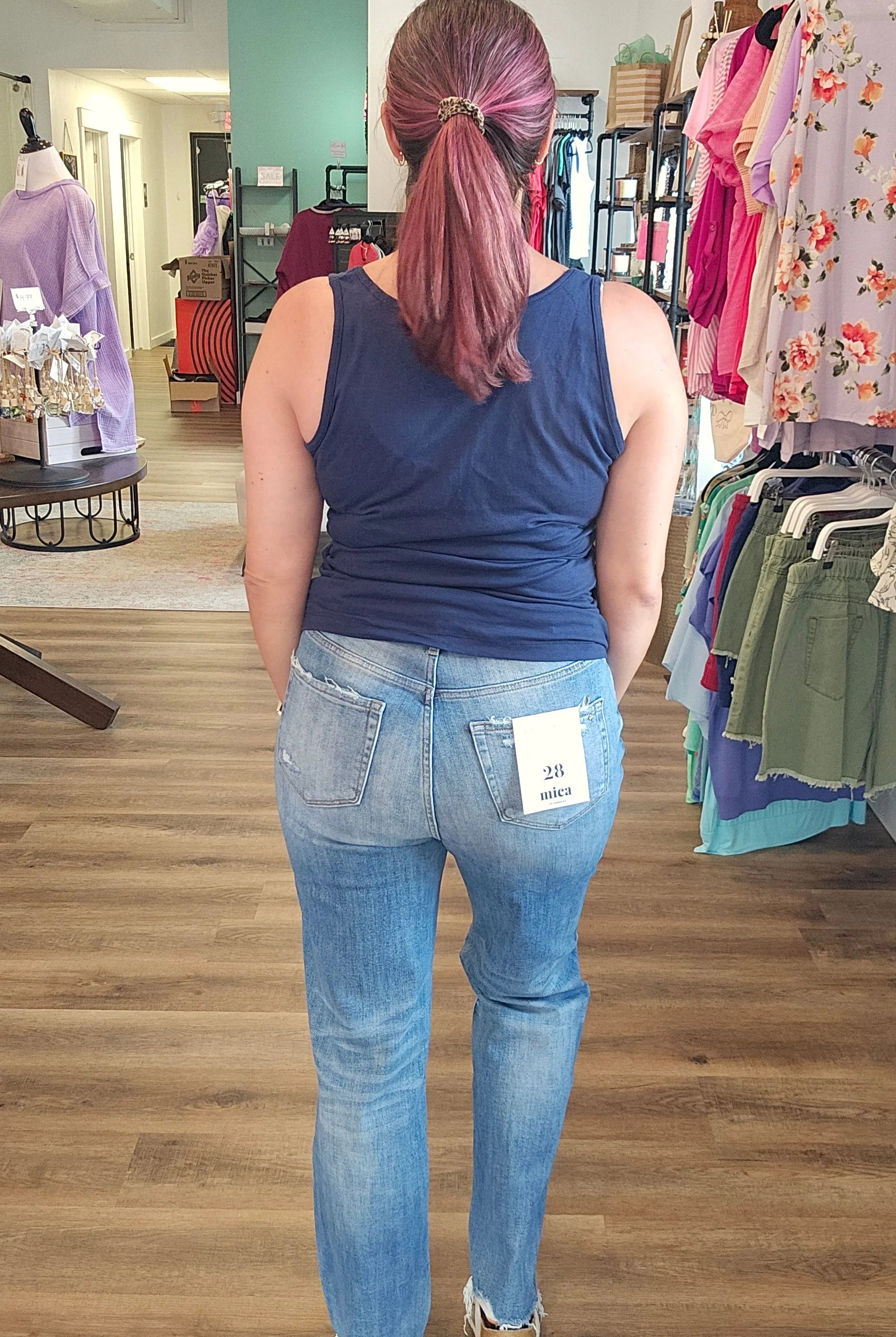 Shop Laila High-Rise Straight Leg | Mica Denim- at Ruby Joy Boutique, a Women's Clothing Store in Pickerington, Ohio
