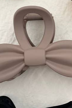 Shop Large Bow Tie Hair Claw Clips-Brown at Ruby Joy Boutique, a Women's Clothing Store in Pickerington, Ohio