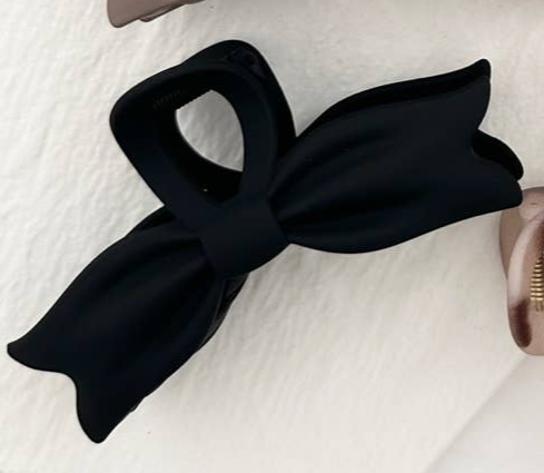 Shop Large Bow Tie Hair Claw Clips-Black at Ruby Joy Boutique, a Women's Clothing Store in Pickerington, Ohio