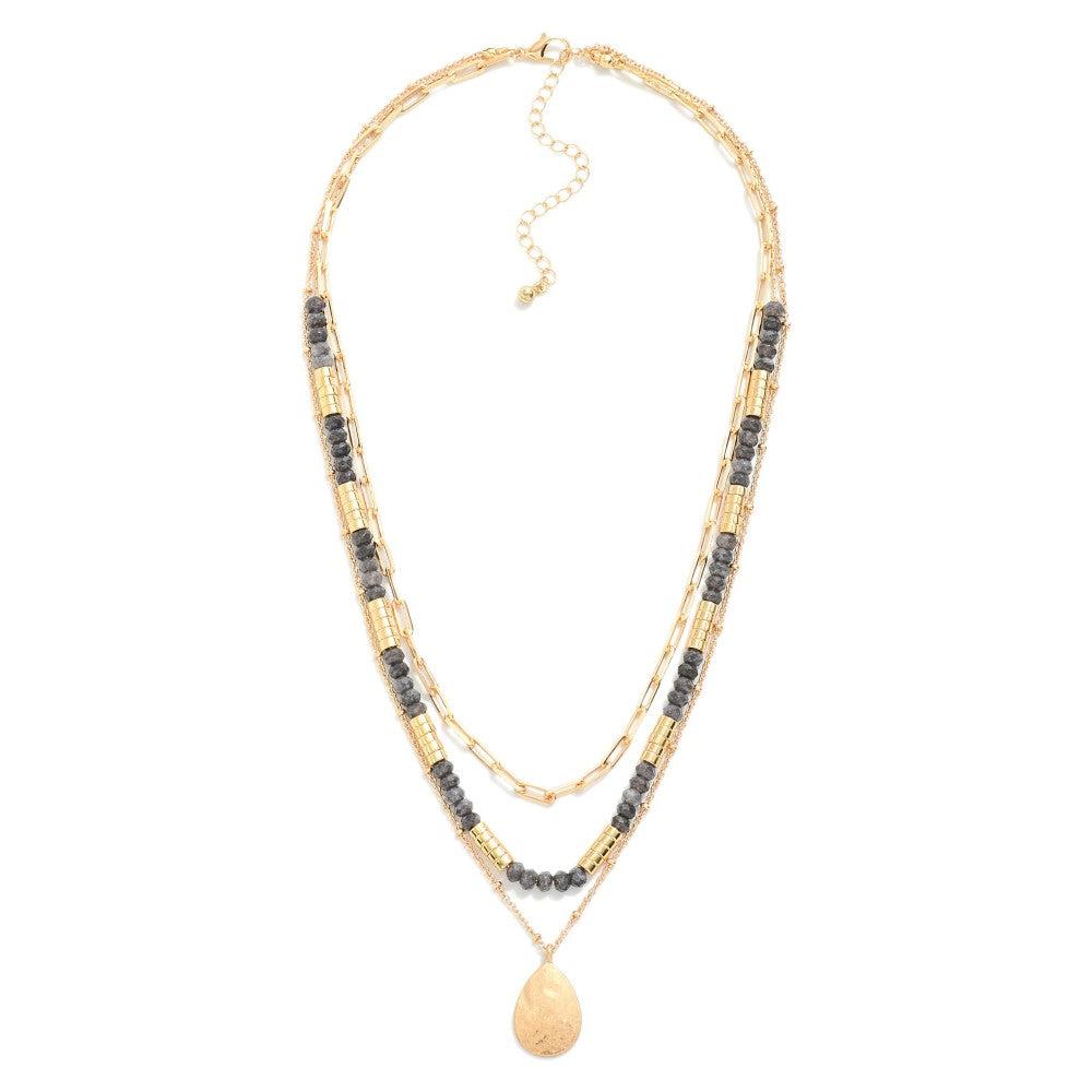 Shop Layered Necklace Set With Teardrop Pendant-Necklaces at Ruby Joy Boutique, a Women's Clothing Store in Pickerington, Ohio