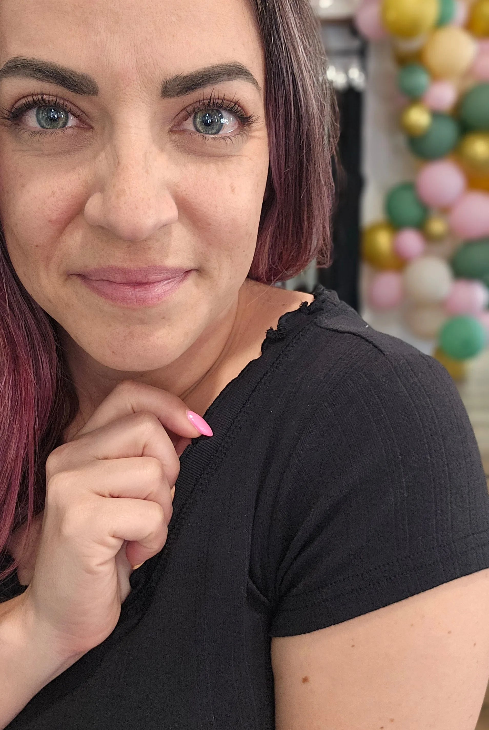 Shop Lettuce Edge Collar Pointelle Tee - Black- at Ruby Joy Boutique, a Women's Clothing Store in Pickerington, Ohio