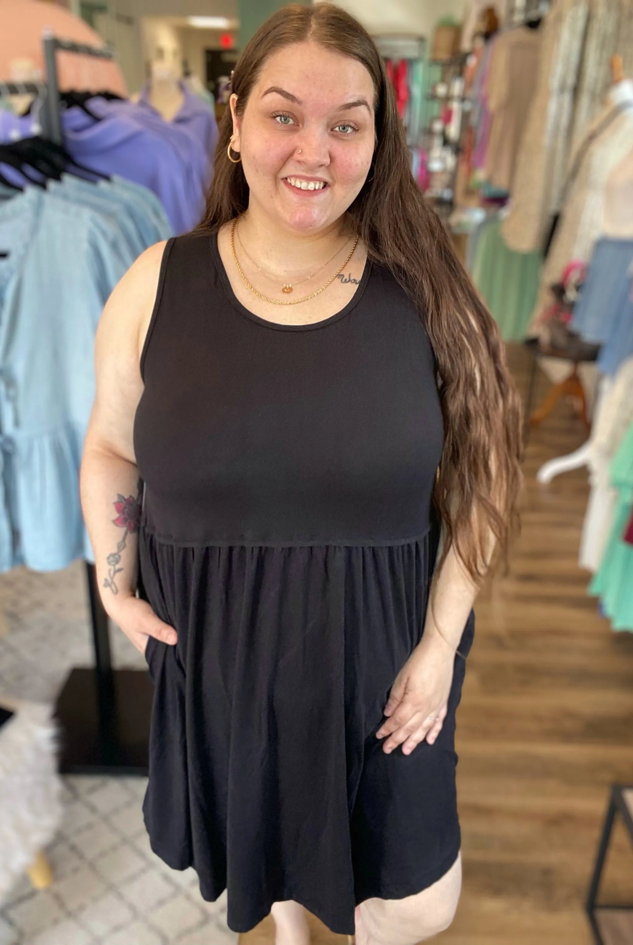 Shop Libby Babydoll Dress - Black-XLarge at Ruby Joy Boutique, a Women's Clothing Store in Pickerington, Ohio