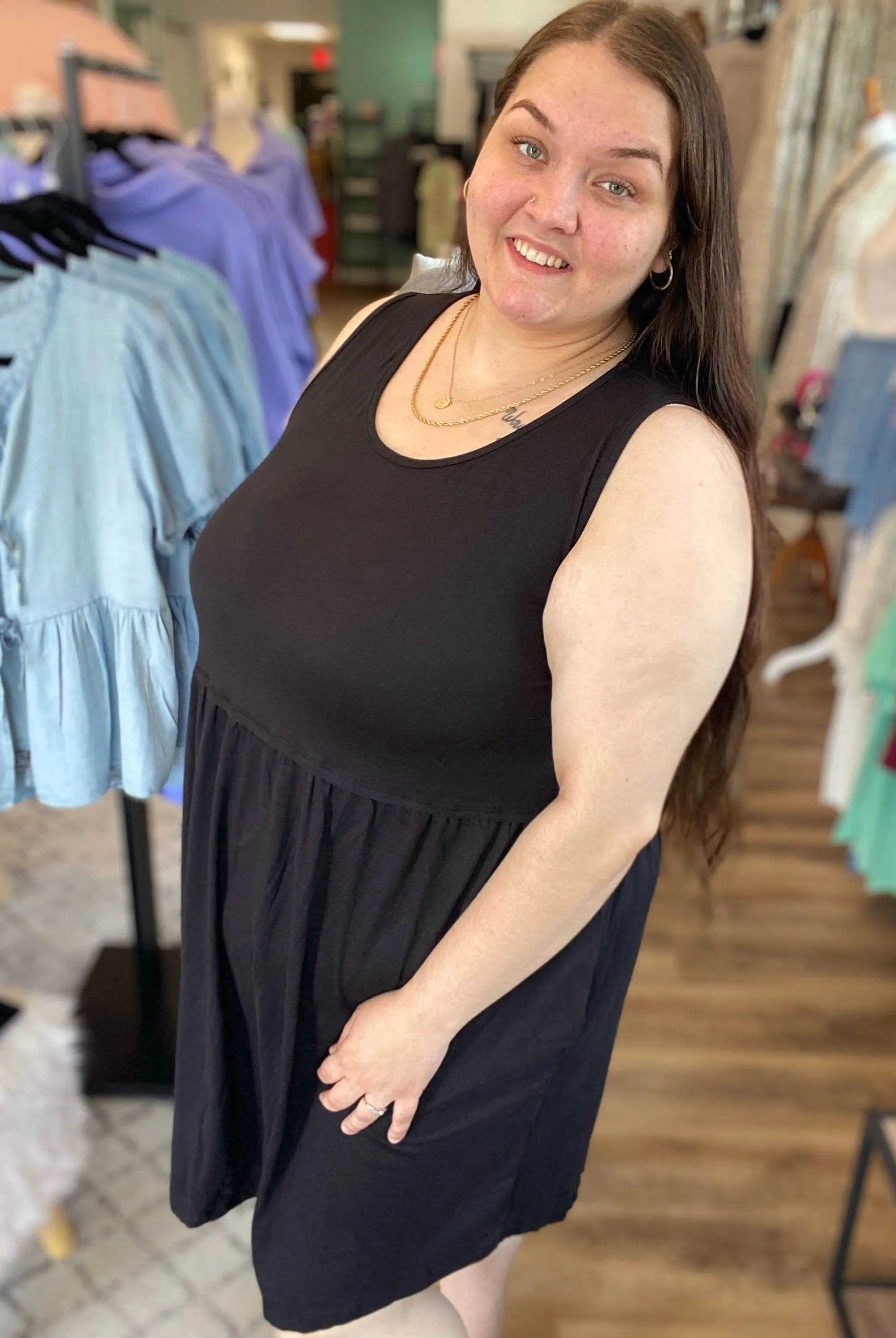 Shop Libby Babydoll Dress - Black- at Ruby Joy Boutique, a Women's Clothing Store in Pickerington, Ohio