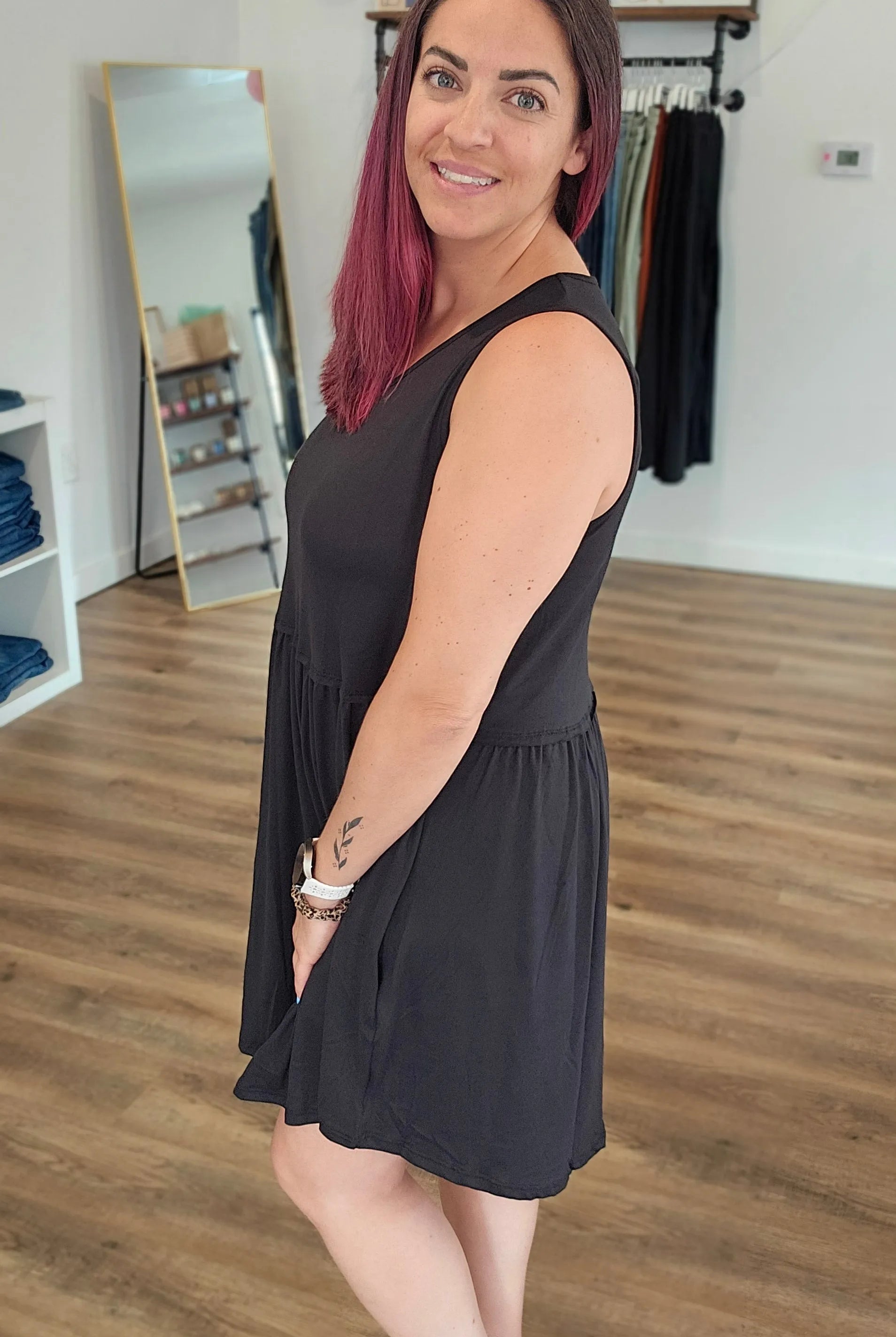 Shop Libby Babydoll Dress - Black- at Ruby Joy Boutique, a Women's Clothing Store in Pickerington, Ohio