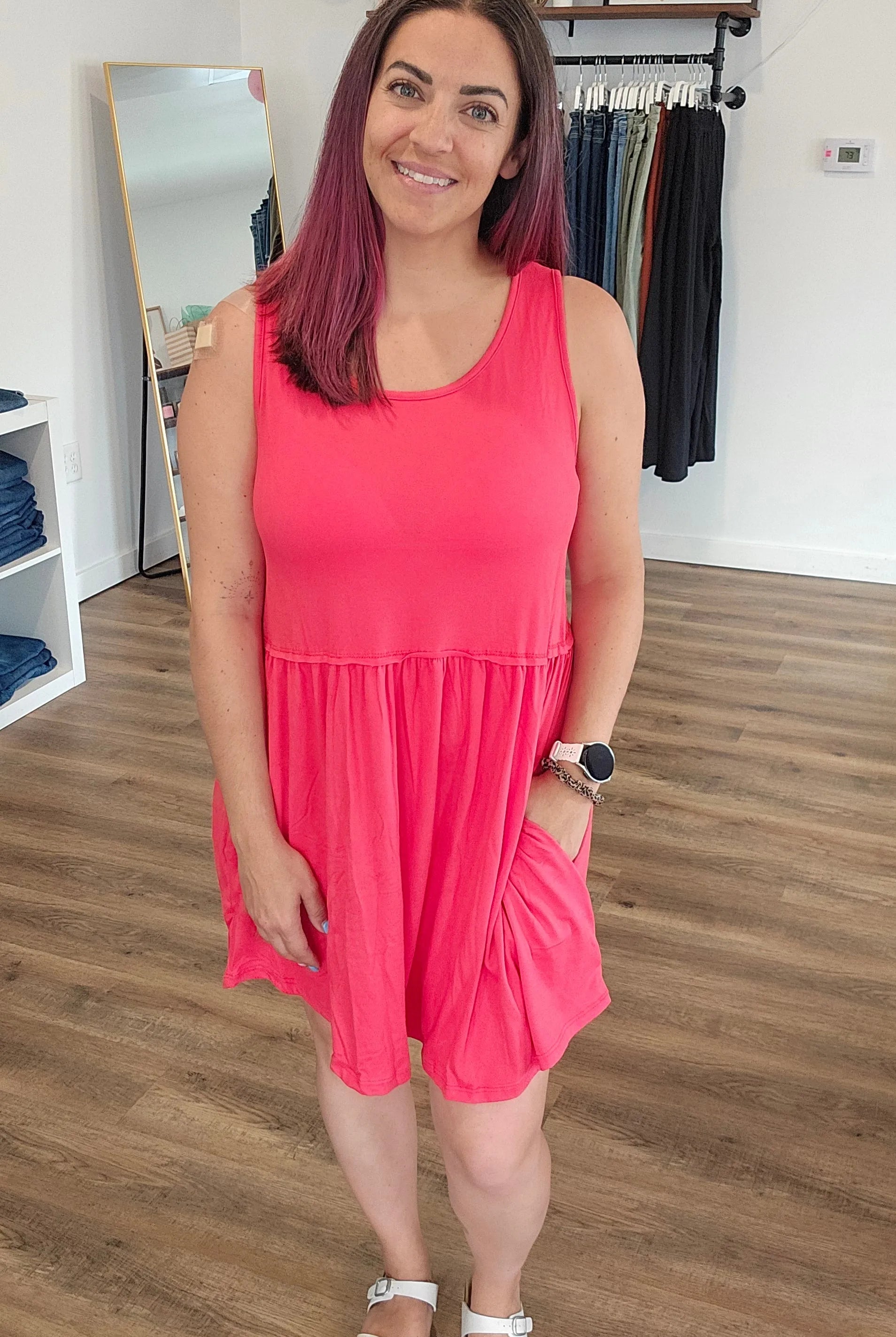 Shop Libby Babydoll Dress - Strawberry- at Ruby Joy Boutique, a Women's Clothing Store in Pickerington, Ohio