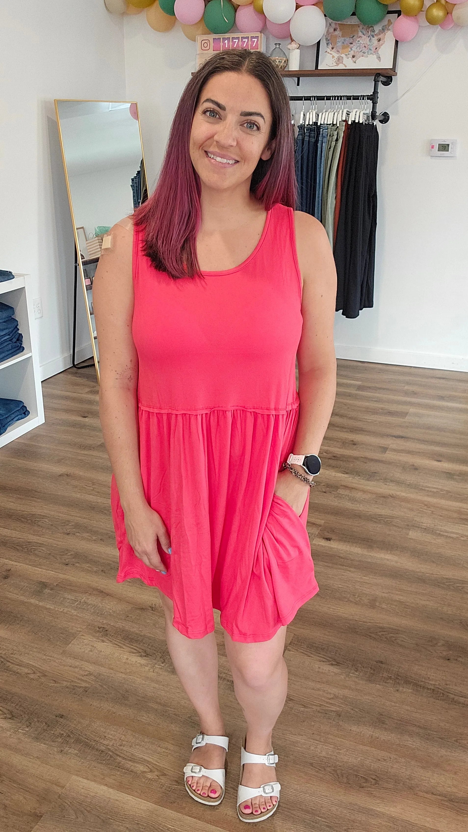 Shop Libby Babydoll Dress - Strawberry- at Ruby Joy Boutique, a Women's Clothing Store in Pickerington, Ohio