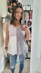 Shop Lilac & Leopard tank-Tank Top at Ruby Joy Boutique, a Women's Clothing Store in Pickerington, Ohio