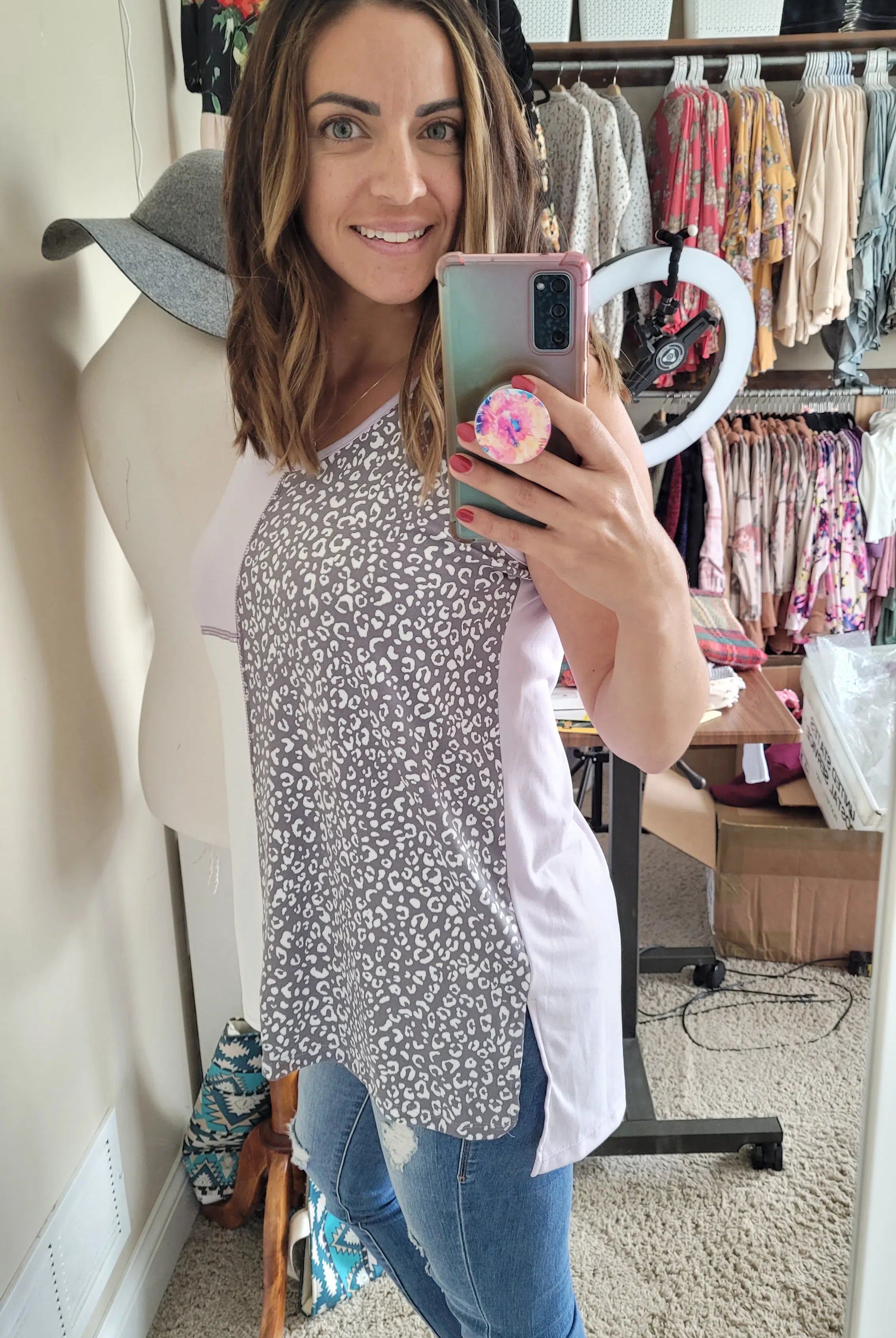 Shop Lilac & Leopard tank-Tank Top at Ruby Joy Boutique, a Women's Clothing Store in Pickerington, Ohio