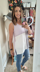 Shop Lilac & Leopard tank-Tank Top at Ruby Joy Boutique, a Women's Clothing Store in Pickerington, Ohio