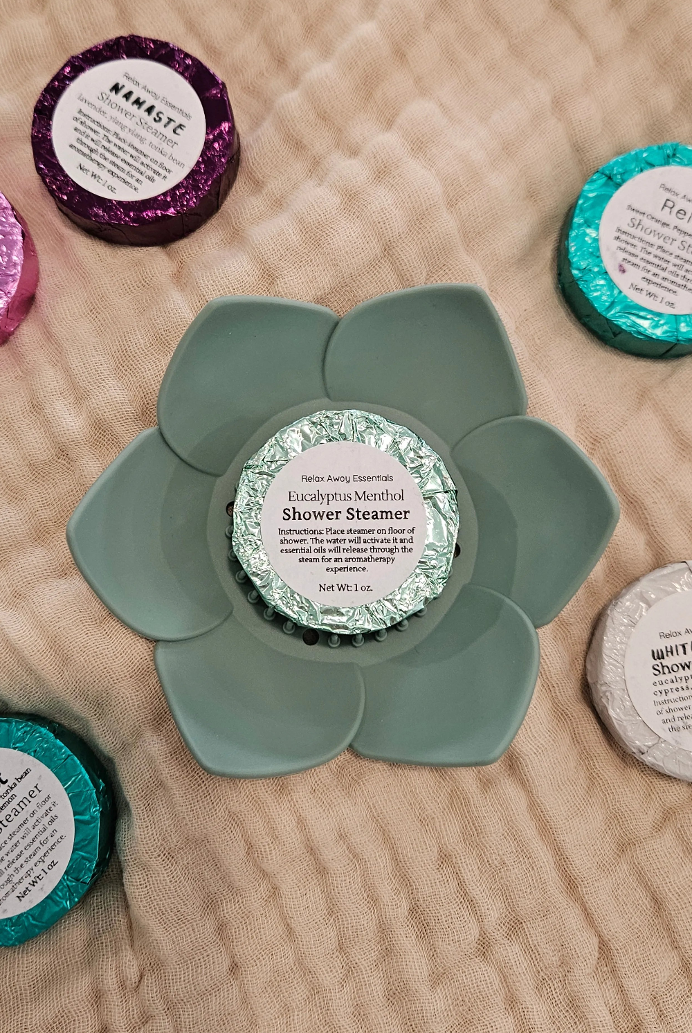 Shop Lotus Shower Steamer Trays-Sage at Ruby Joy Boutique, a Women's Clothing Store in Pickerington, Ohio