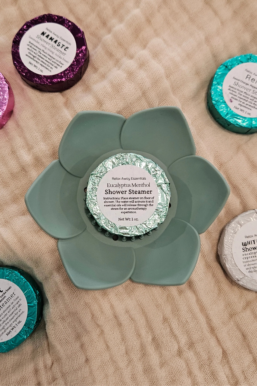 Shop Lotus Shower Steamer Trays-Sage at Ruby Joy Boutique, a Women's Clothing Store in Pickerington, Ohio