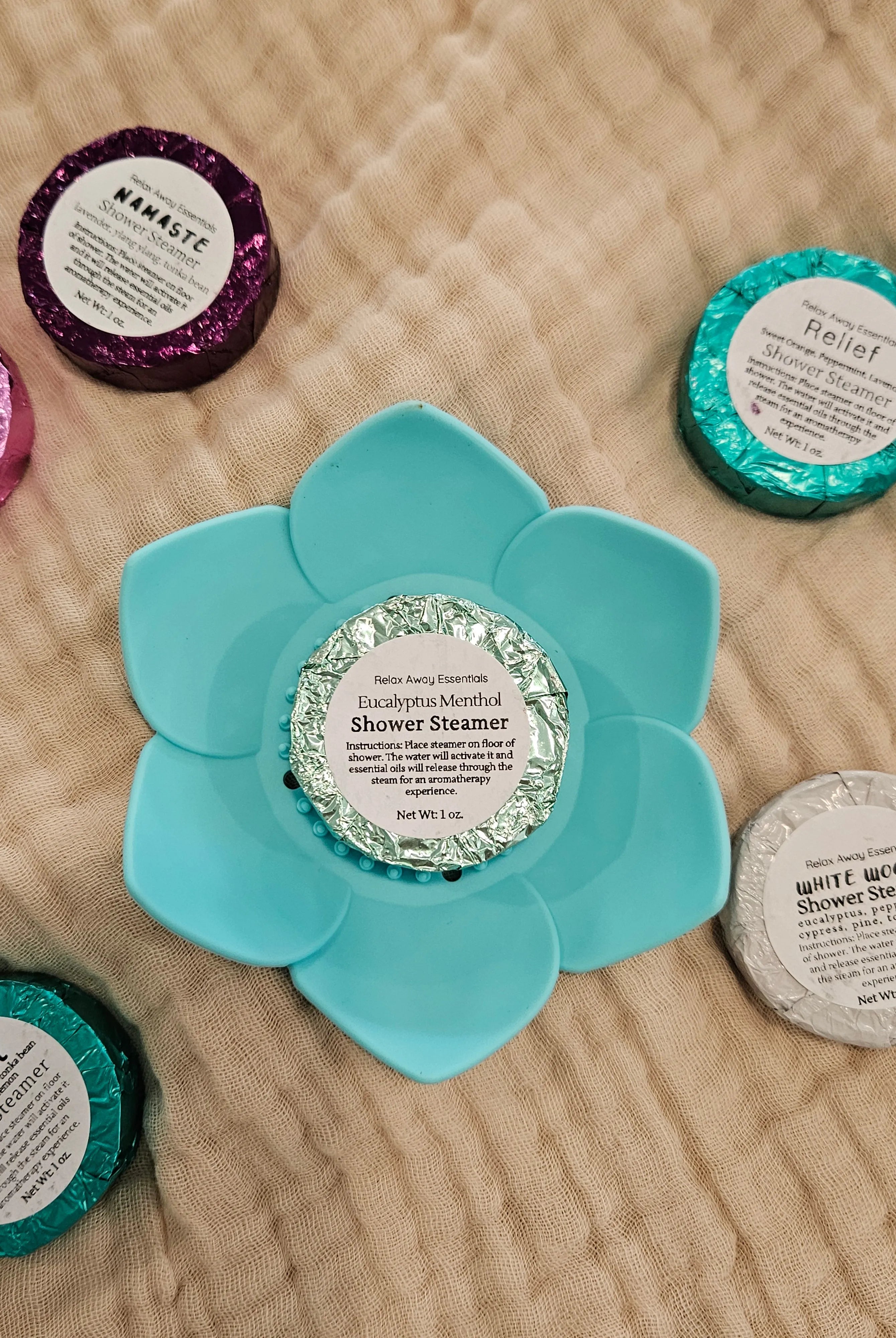 Shop Lotus Shower Steamer Trays-Aqua at Ruby Joy Boutique, a Women's Clothing Store in Pickerington, Ohio