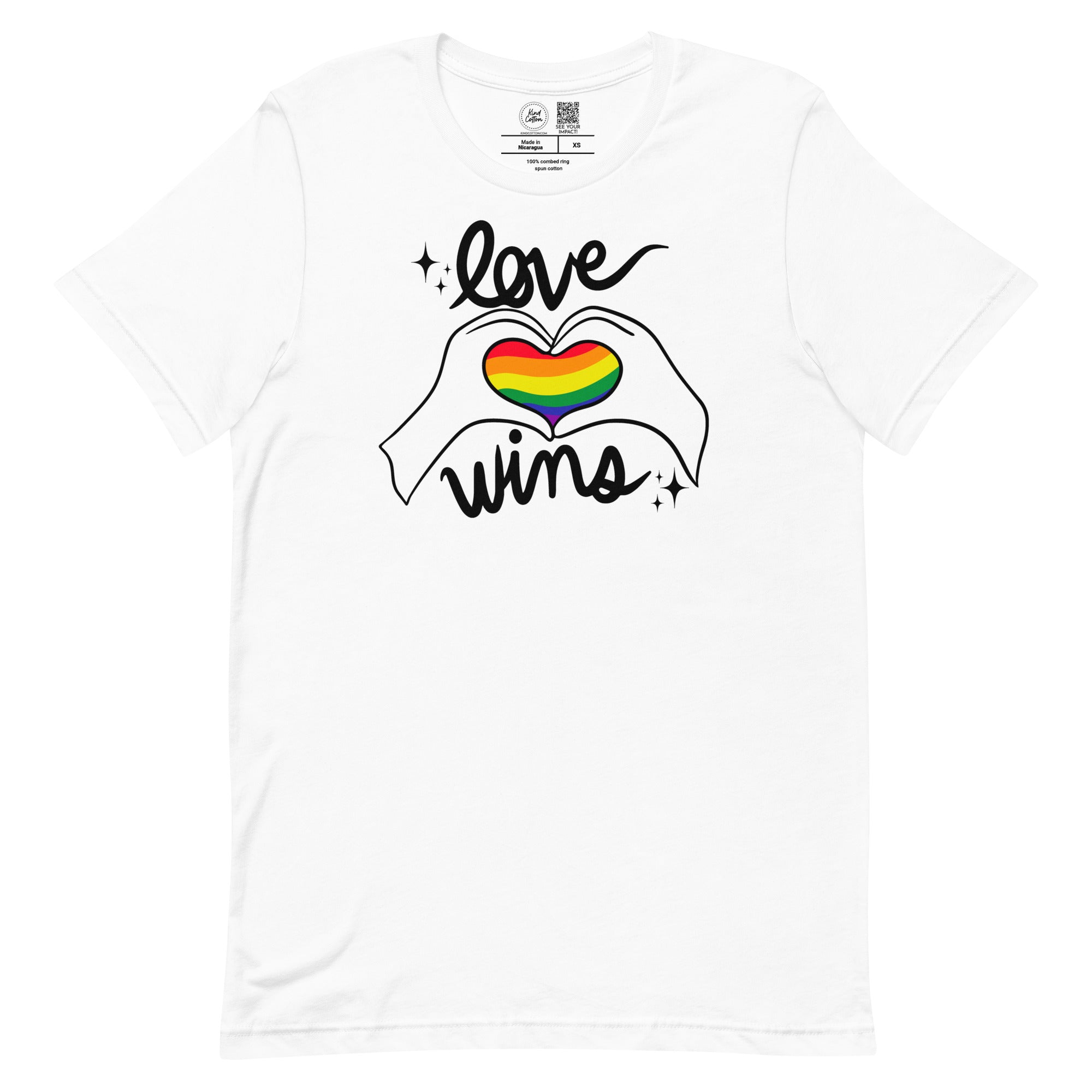 Shop Love Wins Classic Tee | Kind Cotton-White at Ruby Joy Boutique, a Women's Clothing Store in Pickerington, Ohio