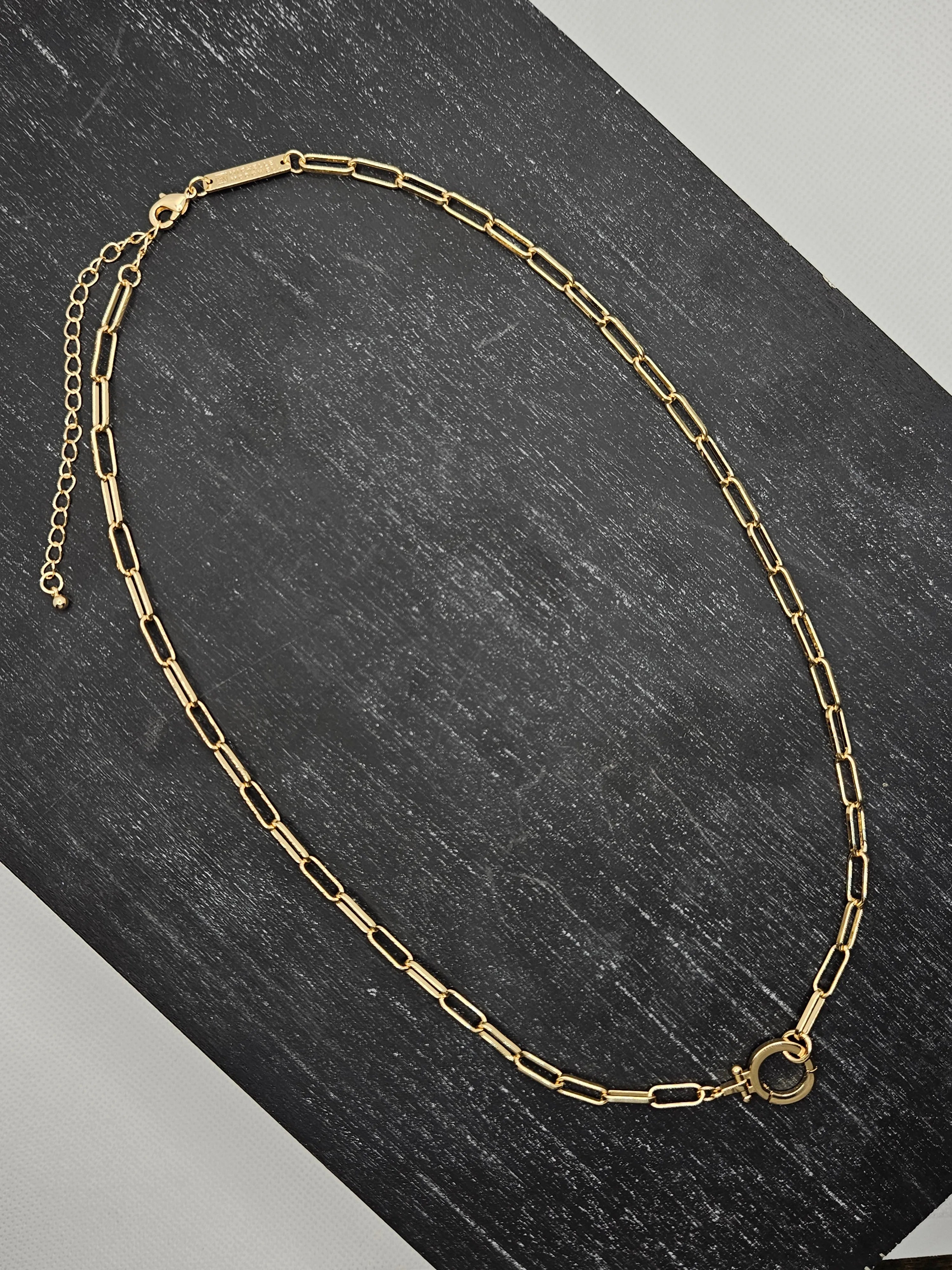 Shop Luxe Clasp Charm Necklace- at Ruby Joy Boutique, a Women's Clothing Store in Pickerington, Ohio