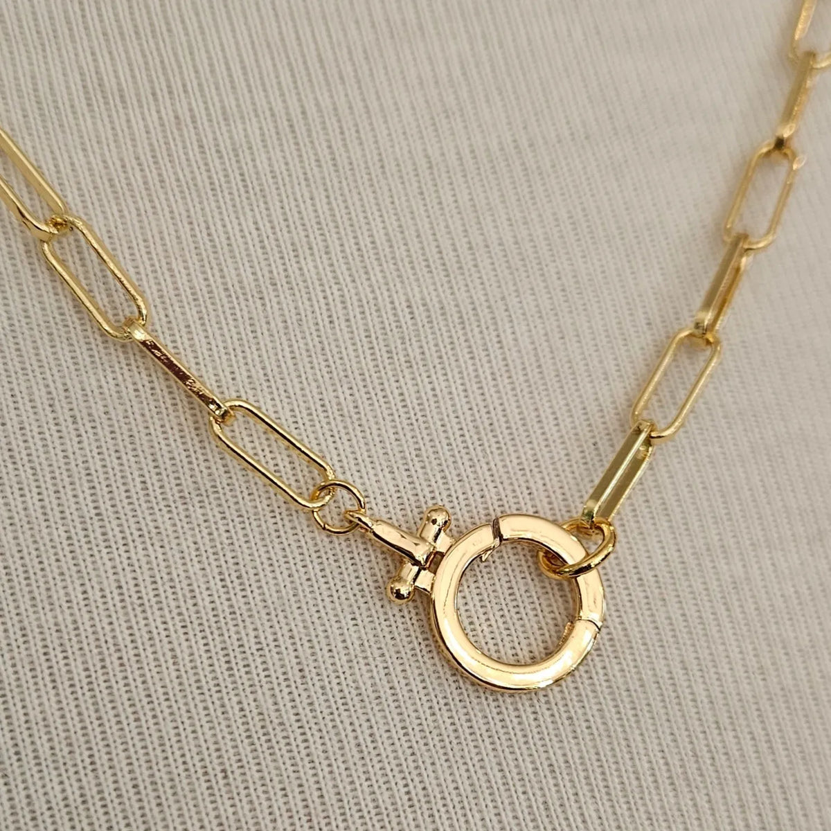 Shop Luxe Clasp Charm Necklace-Necklaces at Ruby Joy Boutique, a Women's Clothing Store in Pickerington, Ohio